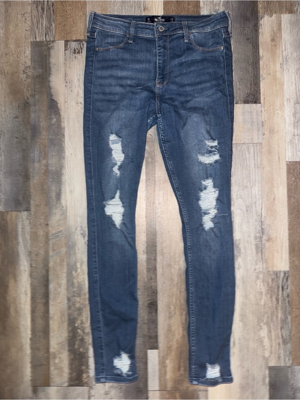 Hollister Distressed Dark Blue Skinny Jeans